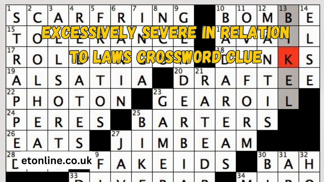 Excessively Severe In Relation To Laws Crossword Clue